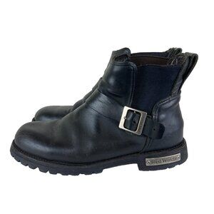 Red Wing Mens Sz 9 Black 977 Leather Motorcycle Biker Pull On Ankle Boot Work